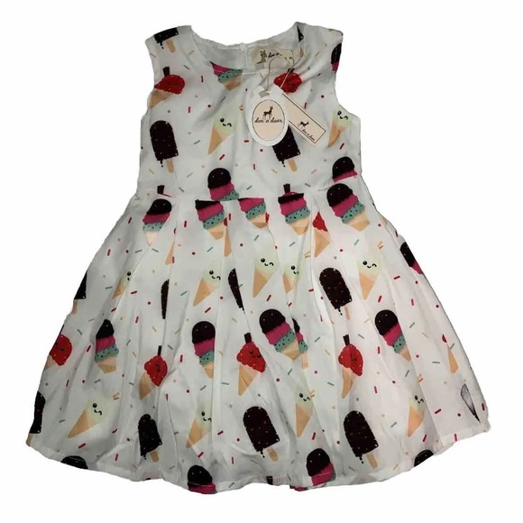 Doe a Dear kids ice cream dress new with tags sz 4 girls adorable NEW Easter - Picture 1 of 3